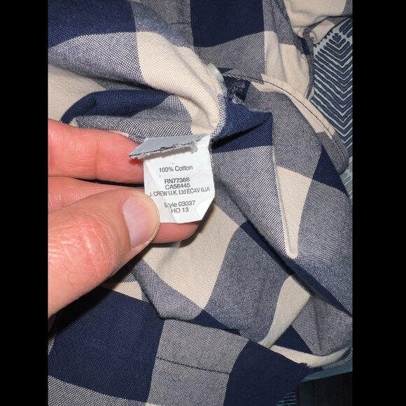 J.Crew Slim Fit Oxford Shirt – Navy & Cream Buffalo Check, Size M - Picture 4 of 5
